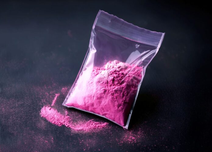 Bag of pink powder